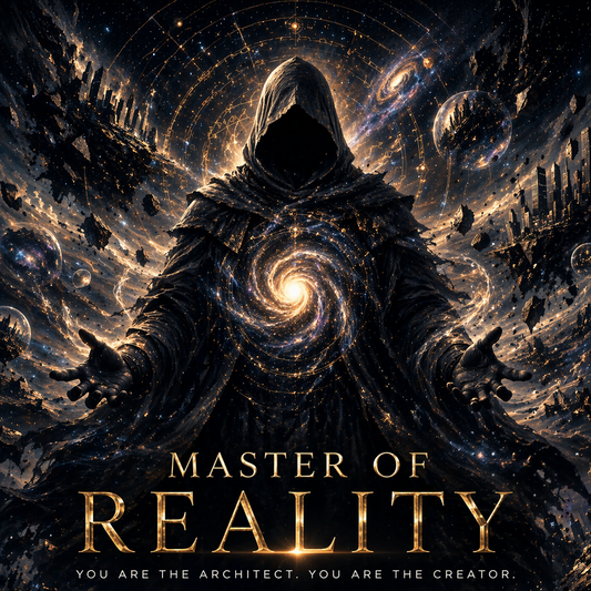 Figure in a hooded robe with a cosmic background and text 'Master of Reality' at the bottom.